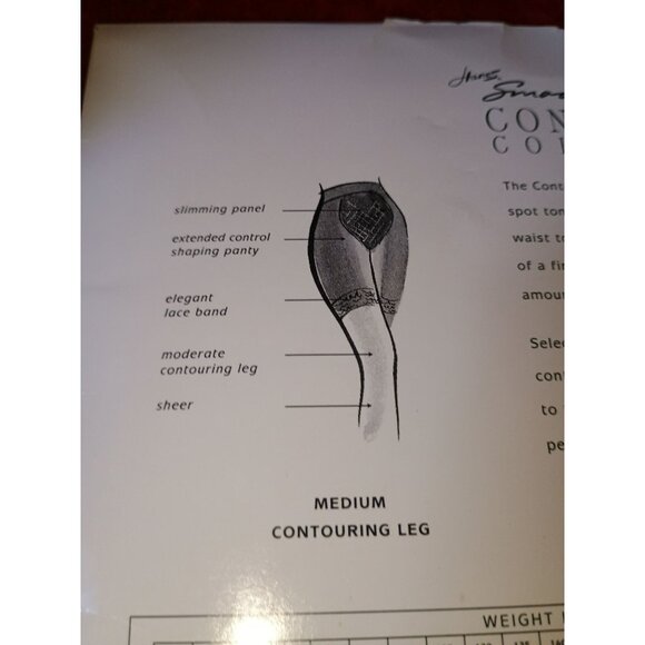 Hanes Smooth Illusions Contouring Leg Pantyhose Medium Style 637 Sand Color - Picture 5 of 7